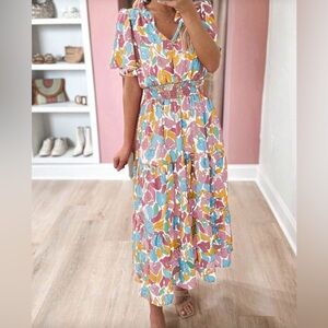 SHEIN Multicolor Floral Maxi Dress